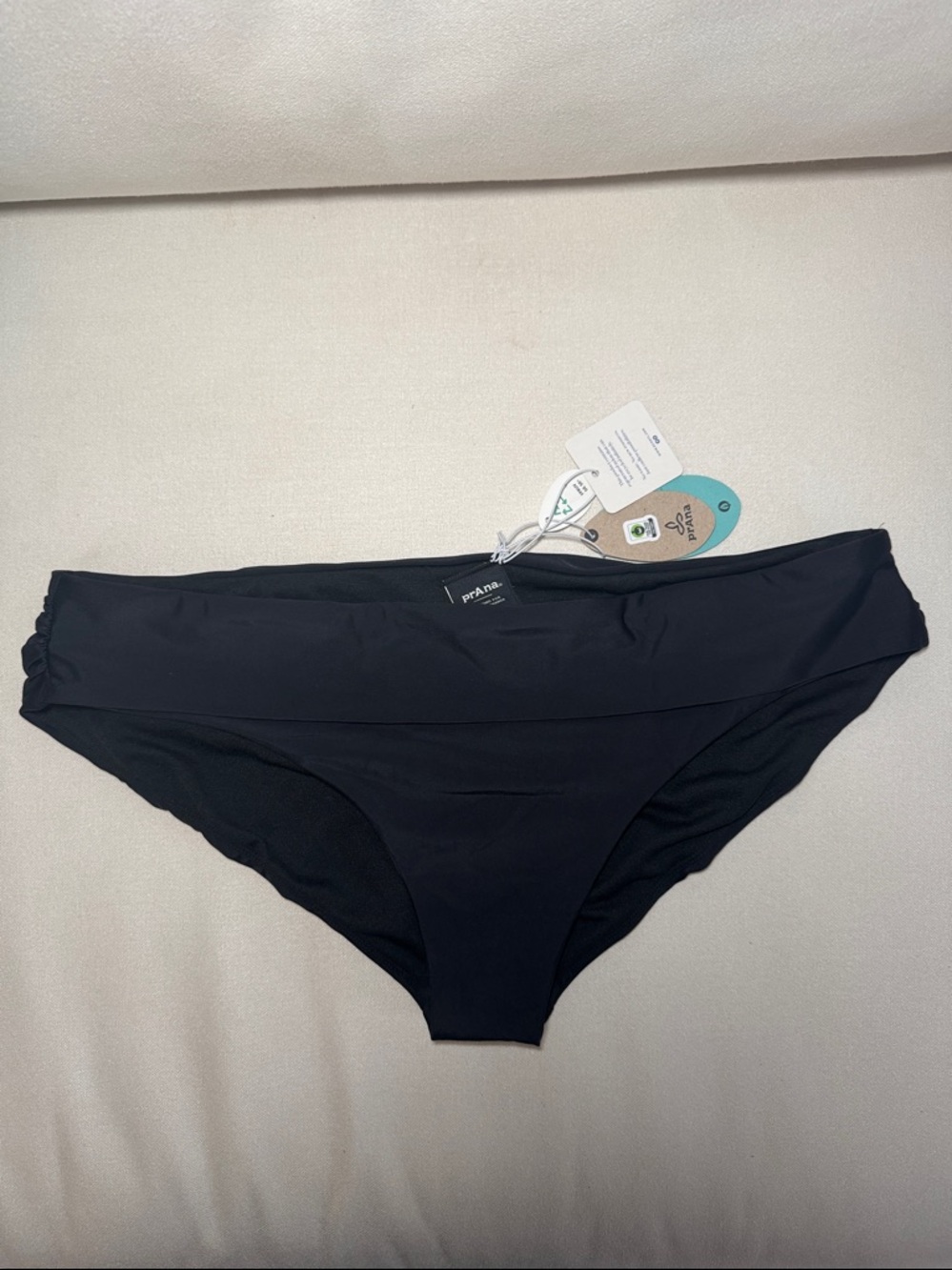 Prana Black Bikini Bottom - Fold-Over Waistband